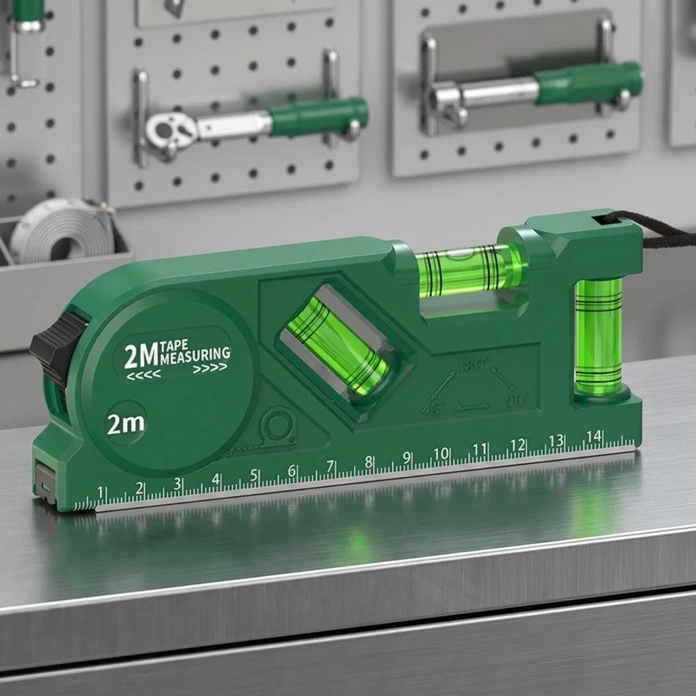 For Metal Surfaces Magnetic Base Level 3-in-1 Level Gauge Green 3 In 1 Leveling Gauge Strong Magnetic Attachment