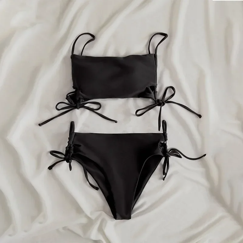 Women's Swimsuit Bikinis 2025 pink black Beige Separate Swimwear Set For Women Bathing Suit