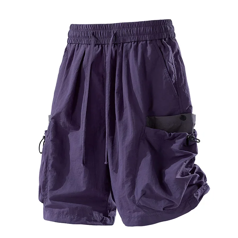 Men's Shorts Loose Large Size Multi-Pocket Overalls Elastic Waist Clothing Male Breathable Short Soft Trousers Plus Size 6663 view 5