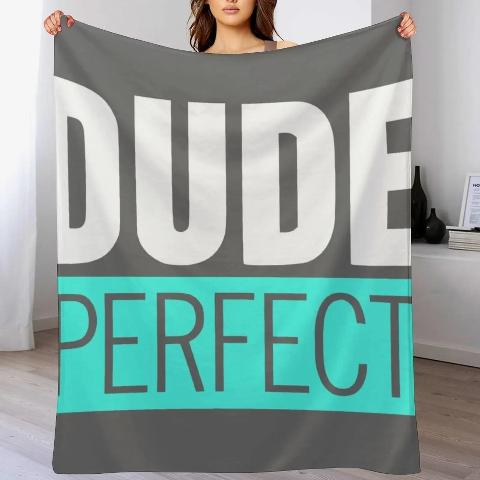 

Dud. Perfect (Official Design - Dark Grey) - Useless Madala Throw Blanket Plush Fuzzy Cozy Blanket for Couch Sofa