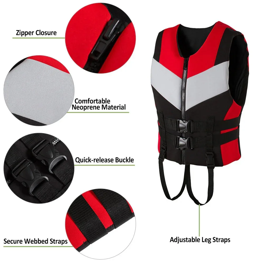 Neoprene Life Jacket  Adults Unisex Ideal for Swimming Kayak Wakeboard Jet Ski