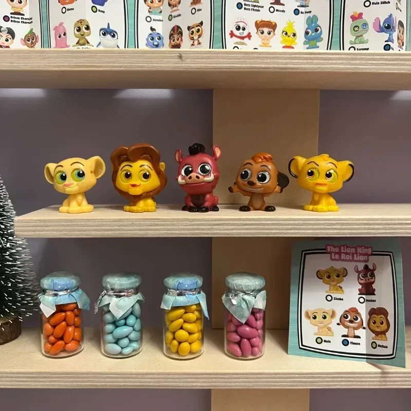 Disney-Conjunto de Juguetes De La Bella y La Bestia para niños, figura de Anime, El Rey León, Simba, Aladdín, Moana, muñeco de Ojos de cristal de