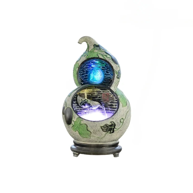 

Chinese Gourd Water Creative Fountain Interior Decoration Fengshui Wheel Humidifier