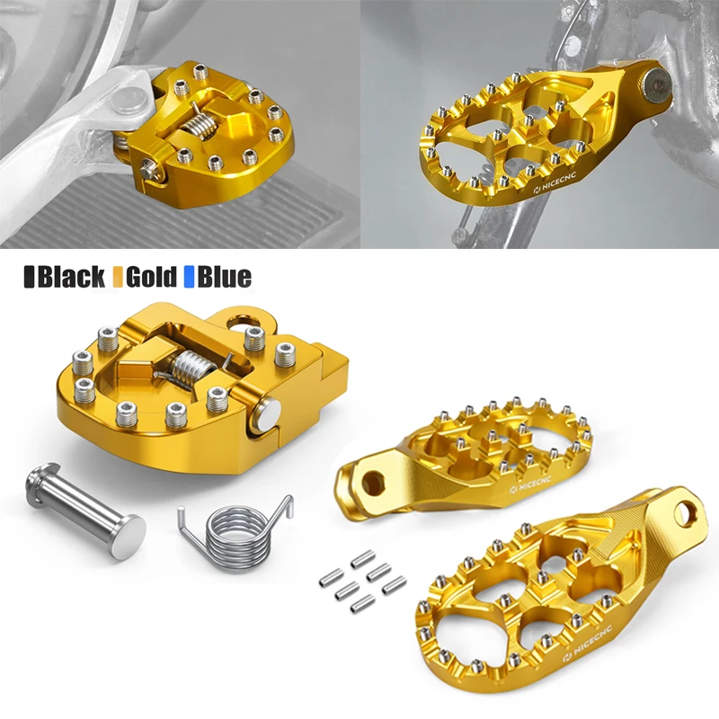 For Suzuki DR-Z400S 2000-2024 DR-Z400SM 2005-2024 DRZ400 S SM Enlarged Foot Pegs Footrest & Folding Brake Pedal Extension Plate
