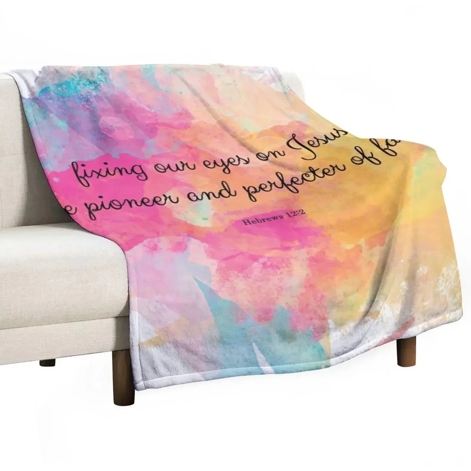 Hebrews 12:2 Throw Blanket Hair for babies Travel Blankets