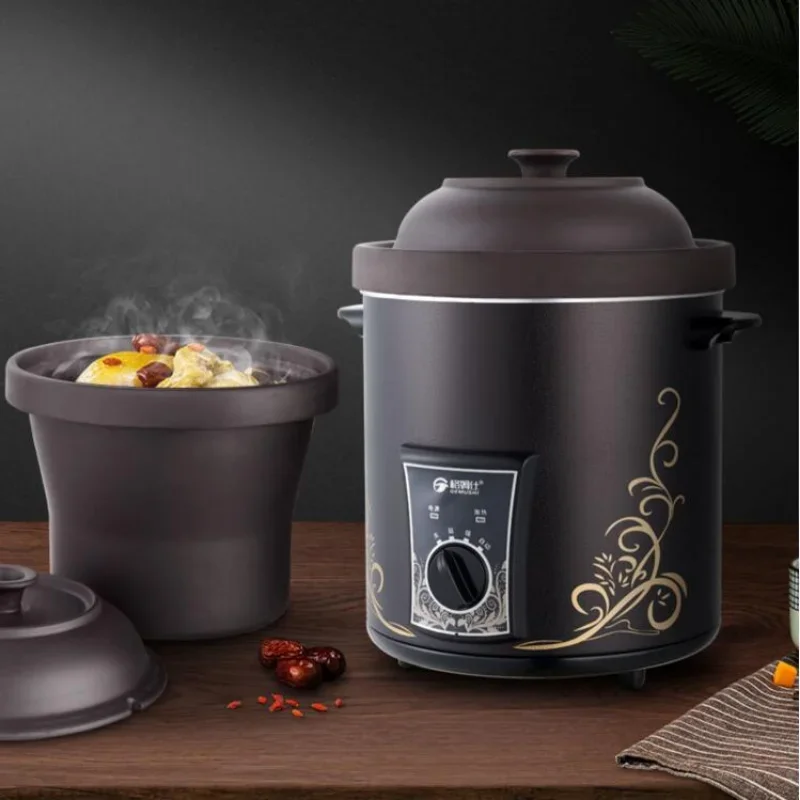 

220V Electric StewPot Purple Clay Pot Ceramic Soup Pot Household Electric Sand Pot Commercial 10L Large Capacity