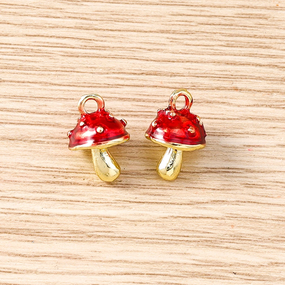 Tusember 5 Stück Emaille-Gemüse-Anhänger Pilz Karotte Aubergine Mais Paprika Charms Perlen Passend für Original-Armband DIY Schmuck – Detail 14