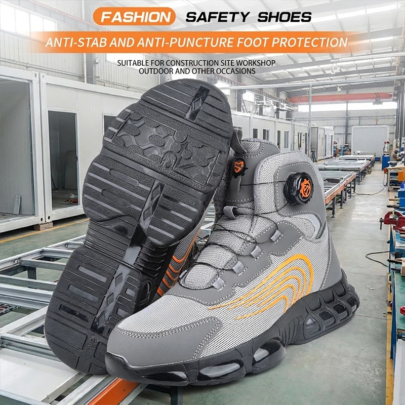 Unisex High Top Steel Toe Anti-Puncture Safety Shoes for Construction, Road Work & Factory work shoes labor shoes Protective