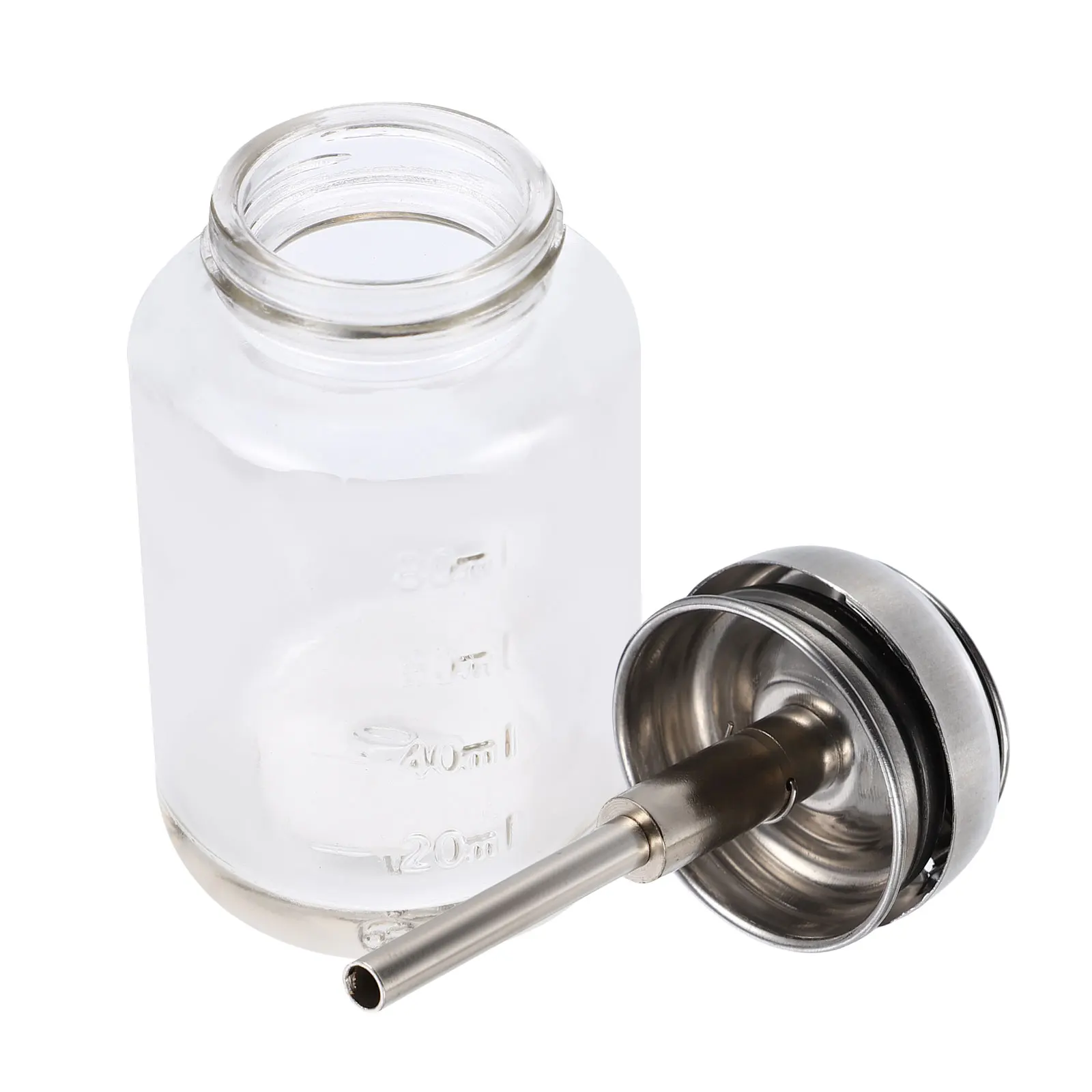 

100ml High Quality Glass Pump Bottle for Nail Art Liquid Storage Leak Proof Pressing Design Pump Bottle