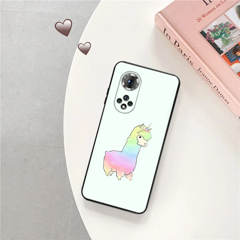 Silicone Black Phone Case for Honor x8b Magic5 x9 x7 b x6 x8 a 90 70 8x Alpaca Llama Cute Sheep Pixel 6a 7a 8a 7 6 8 Pro Cover