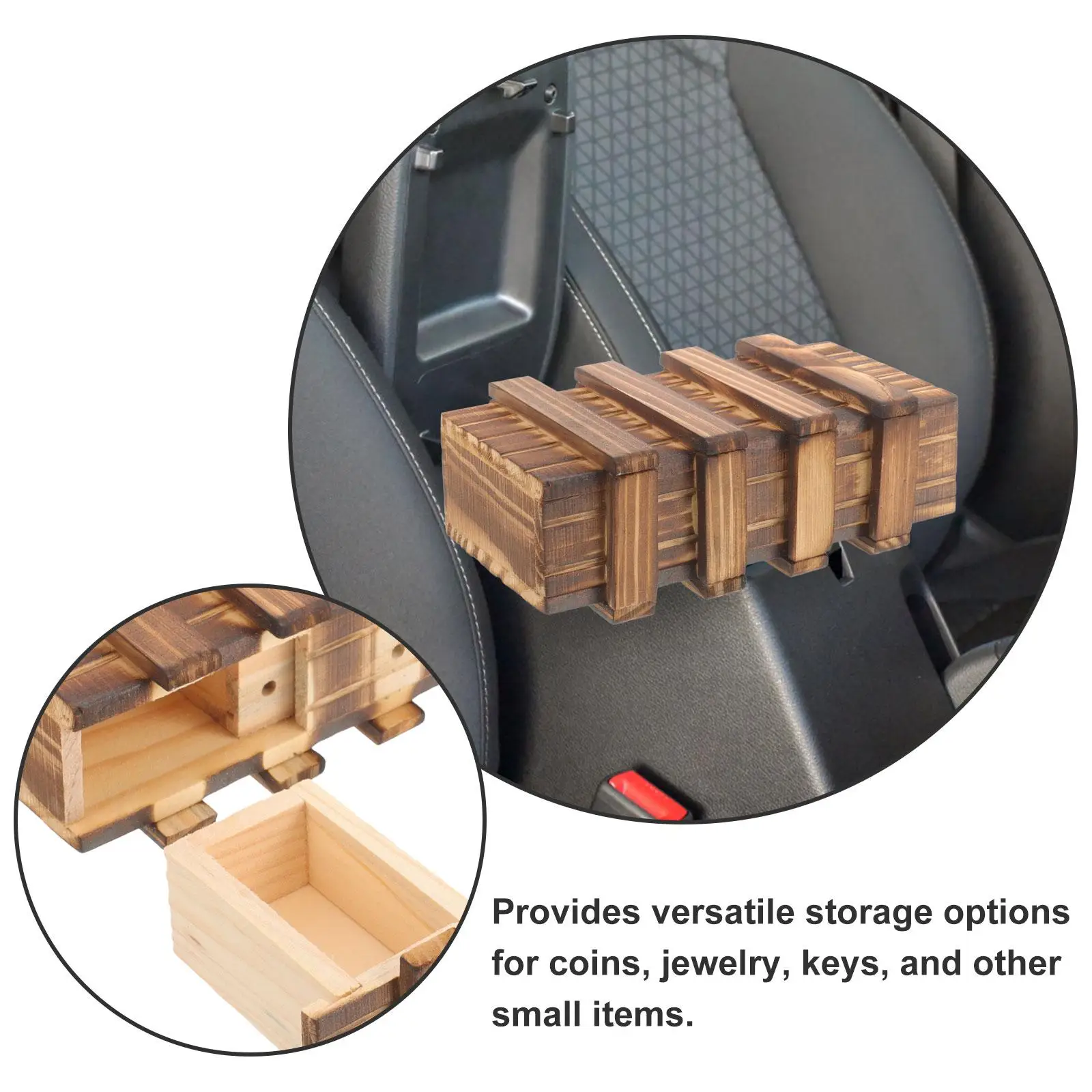 Wooden Storage for Cash Keys Safe Portable Durable Protect Small Items Vehicle Use Money
