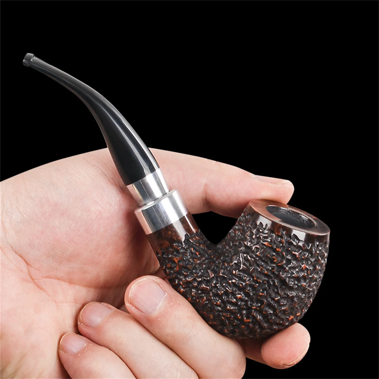 Army Mount 9mm Filter Flue Bruyere Wood Pipe For Cut Tobacco Retro Gentleman Handmade Smoking Pipe With Accessory Father's Gift