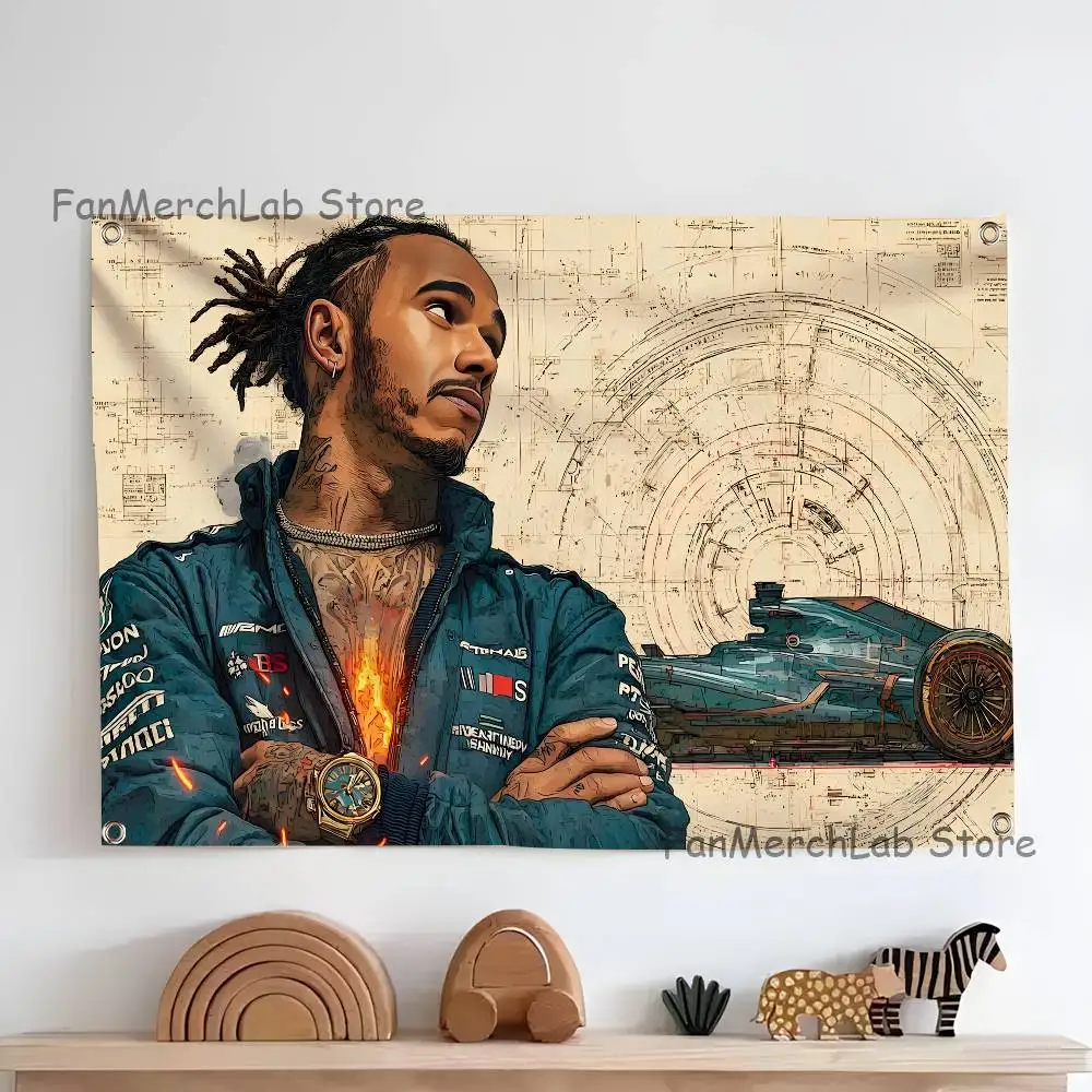 Hot L-Lewis H-Hamilton-44 Flag  Banner For Bedroom Outdoor Living Room Restaurant Bar Wall Decor Party