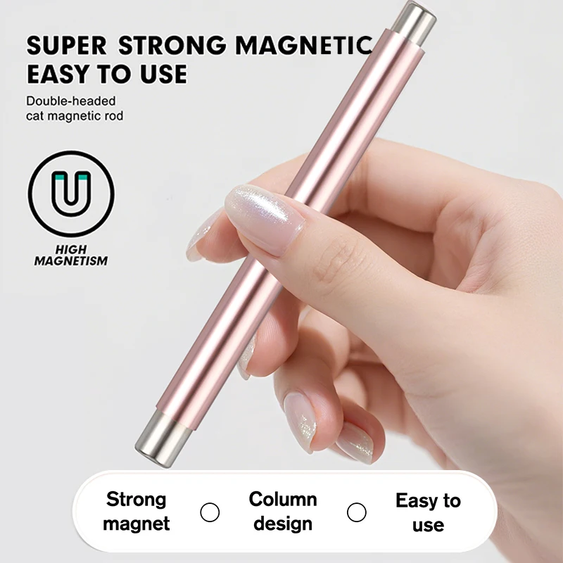 1pc forte magnetico lungo doppia testa magnete per unghie penna per strumenti magnete per unghie nail art manicure per gatto gel magnetico per manicure fai da te