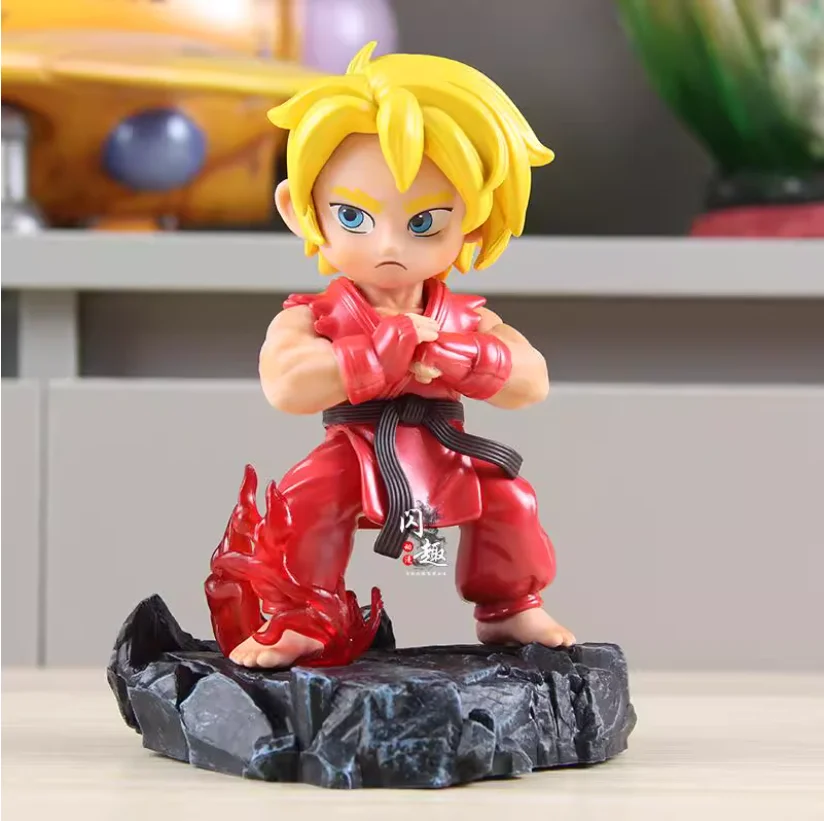 Figura anime Street Fighter da 15 cm Ken Masters Ryu Figure Statua in PVC Collezione di decorazioni da scrivania Modello Regali di giocattoli di compleanno