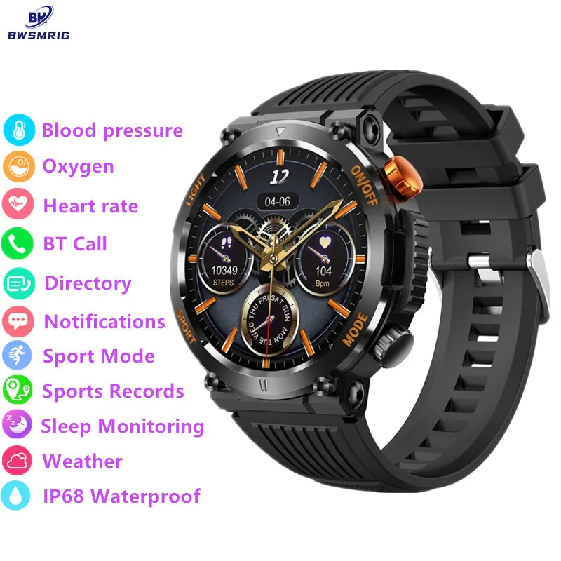 New Smart Watch For Men Bluetooth Call 360*360 Full Touch Screen 5ATM Waterproof Watches Sports Fitness Tracking Smartwatch Man