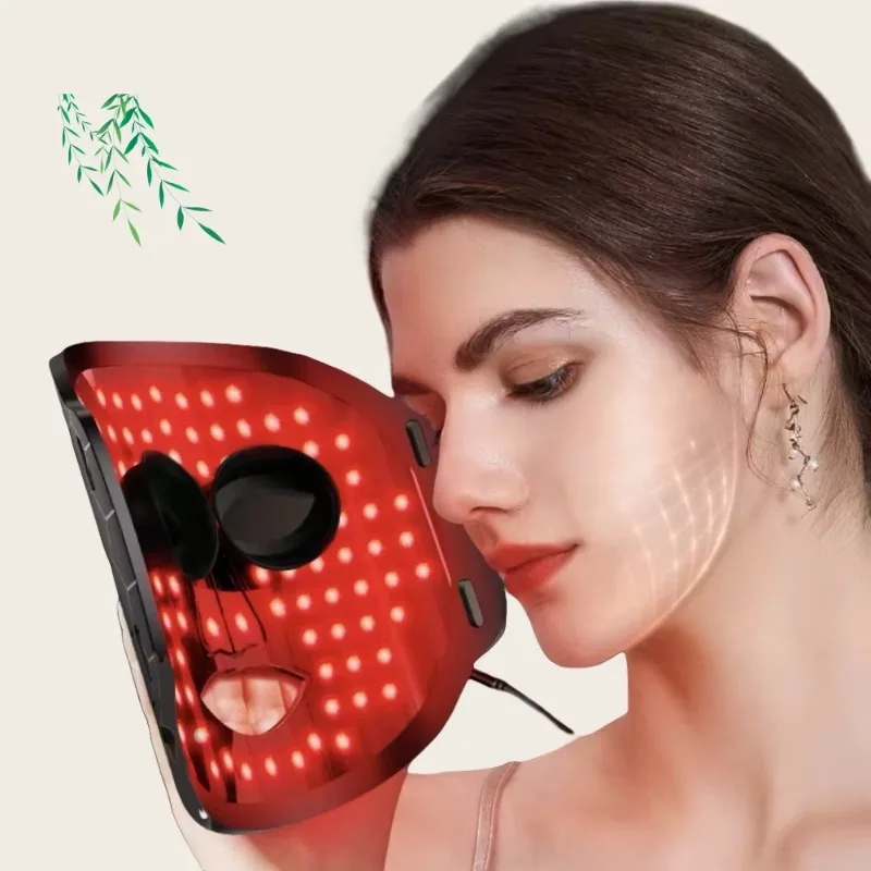 

Skin Care 3 Color Light Emitting Diode Facial Light Therapy Mask Timed Soft Silicon Red Blue Infrared Light Emitting