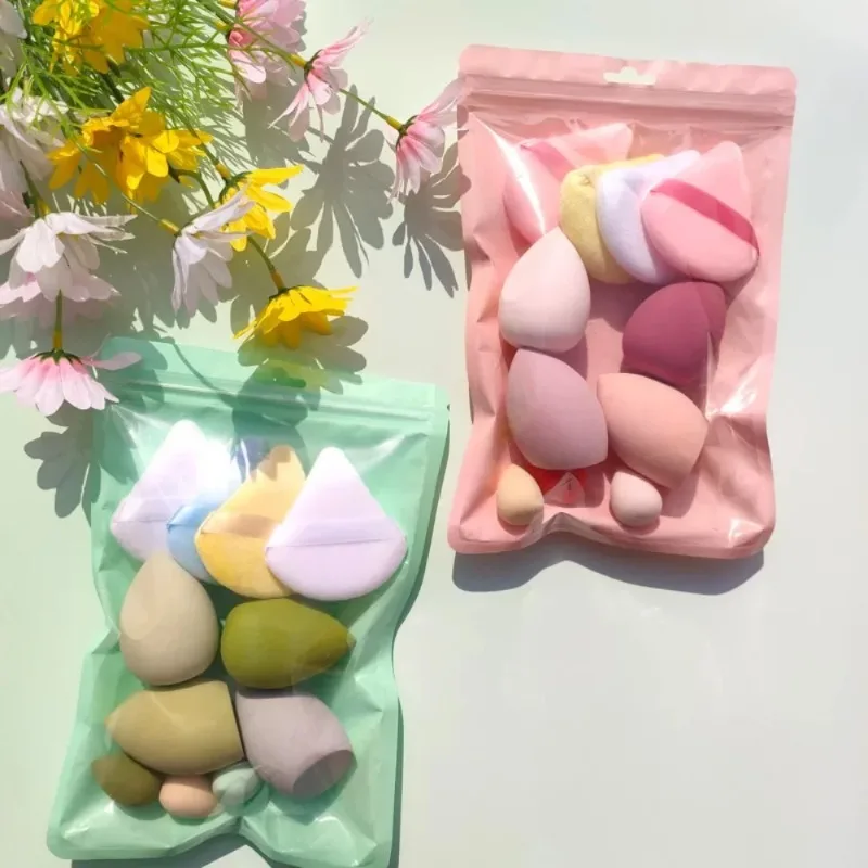 Nowy zestaw 11 gąbeczek do makijażu, blender do podkładu, gąbki do pudru, akcesoria do makijażu dla kobiet, narzędzia kosmetyczne