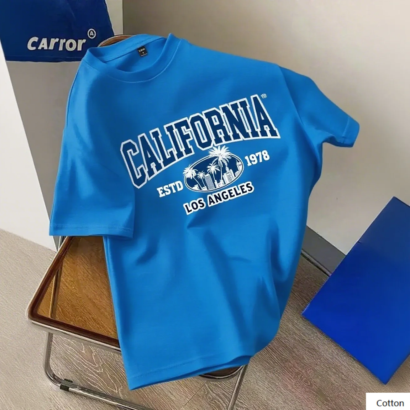 تي شيرت قطني بتصميم ريترو كاليفورنيا لوس أنجلوس 1978 مع طباعة المدينة وشجرة النخيل مثالي للأزياء بدون جهد S-4XL