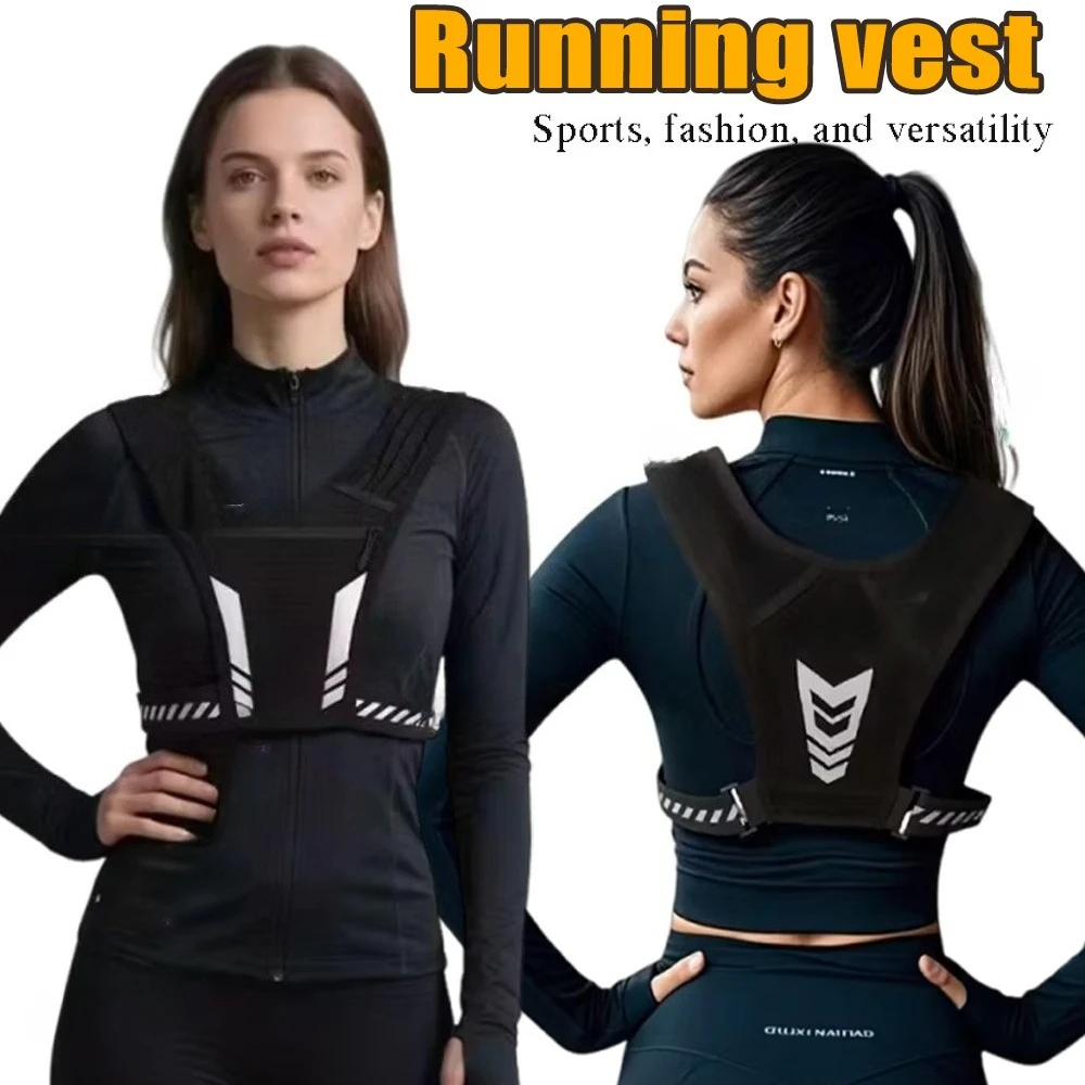 

Outdoor Sports Hydration Backpack Vest Large Capacity Reflective Phone Holder For Running Cycling Night Hiking Unisex Women