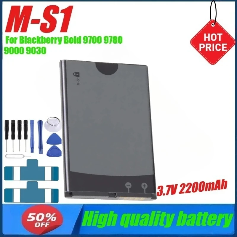 

M-S1 MS1 3.7V 2200mAh Battery for Blackberry Bold 9700 9780 9030 9000 ONYX 9700 Niagara 9630 BAT-14392-001 Battery+Tool