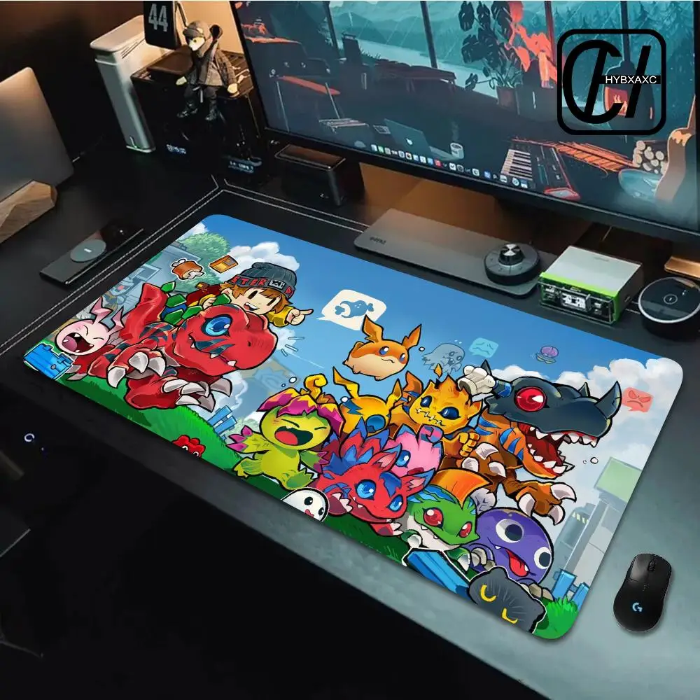 Mousepad Anime Digimon Adventure Gamer Office Desk Mat Large Computer Non-slip Lockedge HD Print