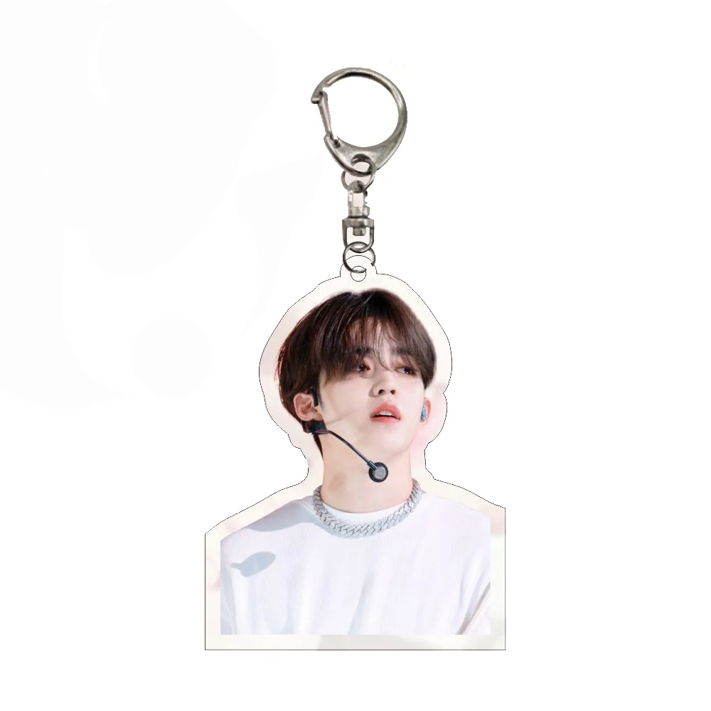 Kpop Idols SCOUPS Keychain 6CM Character Printing Double Sides Acrylic Pendant Bag Accessories Key Ring 17 Fans Girls Gift