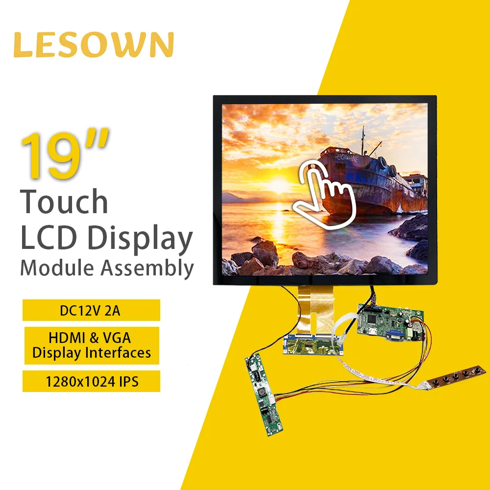 

LESOWN сенсорный широкий экран 19-дюймовый интерфейс HDMI VGA 1280x1024 IPS ЖК-панель LVDS 30-контактный дисплей Внешний вторичный модуль