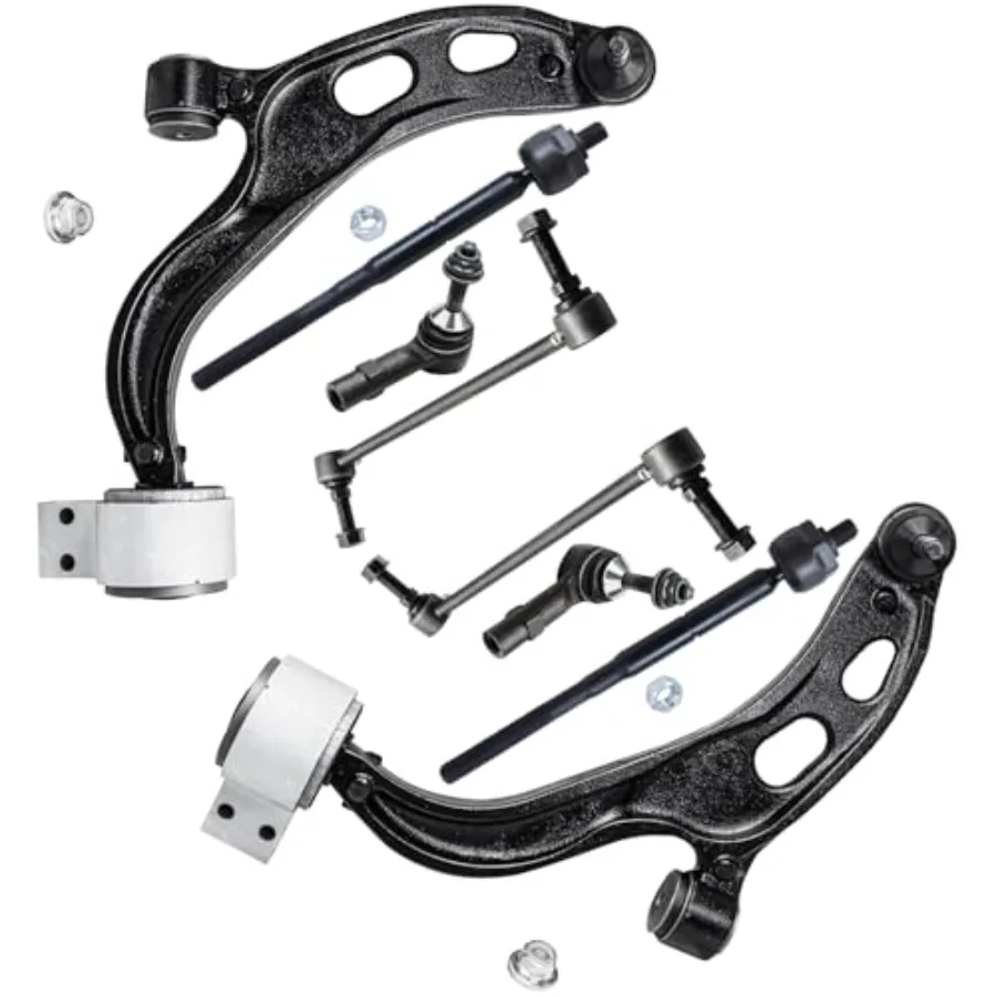 

8pc Front End Kit for Ford 2010 2011 2012 Flex Lincoln MKS with 2 Lower Control Arms featuring Ball Joints 4 Outer and Inner Ti