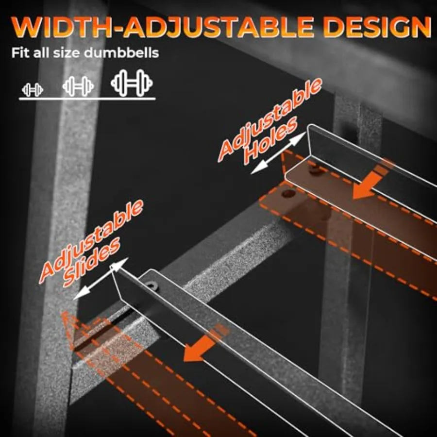 ชั้นวางดัมเบล XL แบบ 4 ชั้น ปรับระดับได้ สำหรับเก็บดัมเบล ชั้นวางอุปกรณ์ออกกำลังกายที่บ้าน สำหรับเก็บเคตเทิลเบลล์ ลูกบอลโยคะ และเสื่อโยคะ