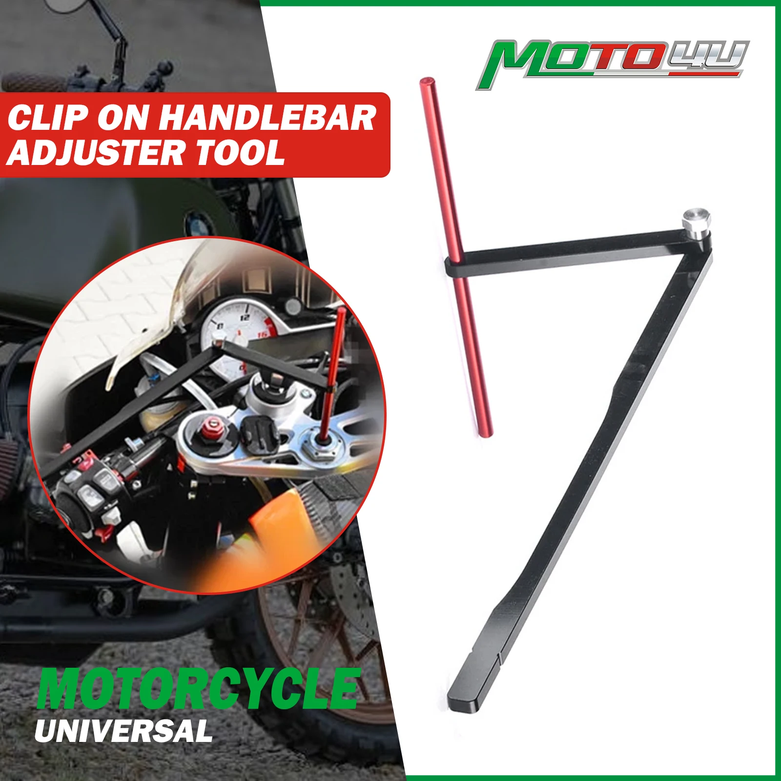 Universal Clip On Handlebar Adjuster tool Alignment Tool SPORT BIKE CBR NINJA R1 R6 GSXR