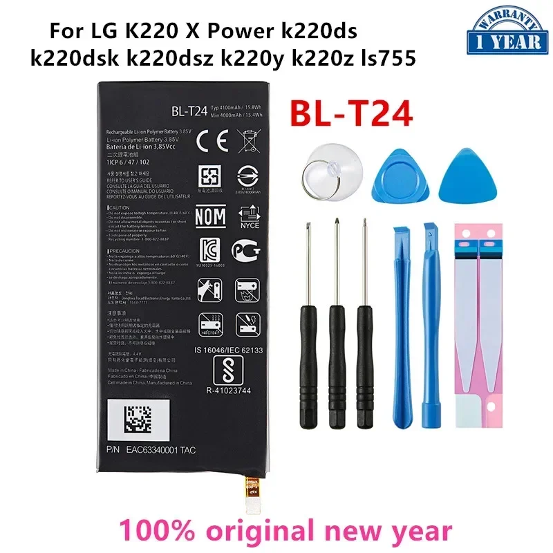 Original BL-T24 4100mAh Battery For LG K220 X Power k220ds k220dsk k220dsz k220y k220z ls755 BL T24 Mobile phone Batteries+Tools