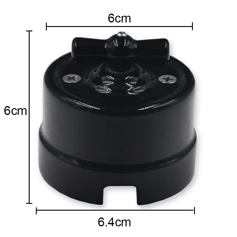 High-quality Wall Light Black Ceramic Rotary Switch EU Socket For Home Decoration