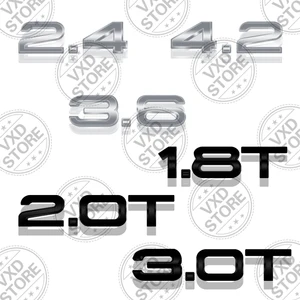 Autometalletikett, schwarz, glänzend, 3d, 2,4, 3,6, 4,2, 1,8t, 2,0t, 3,0t, 30, 35, 40, 45, 50, 55, TFSI -Logo, Buchstaben, Buchstaben, Buchstaben 8 Hauptverkauf A4 500 Blätter - №7