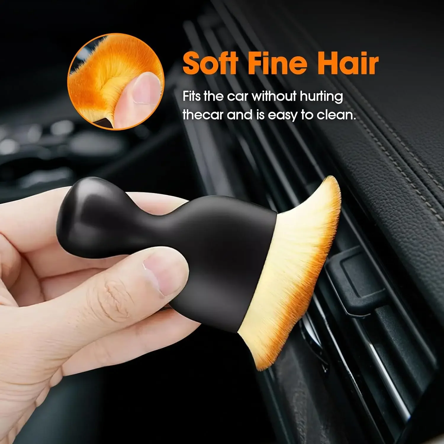 Car Interior Cleaning Brush Auto Center Console Air Outlet Clean Soft Brush with Shell Car Crevice Dust Removal Detail Brushes