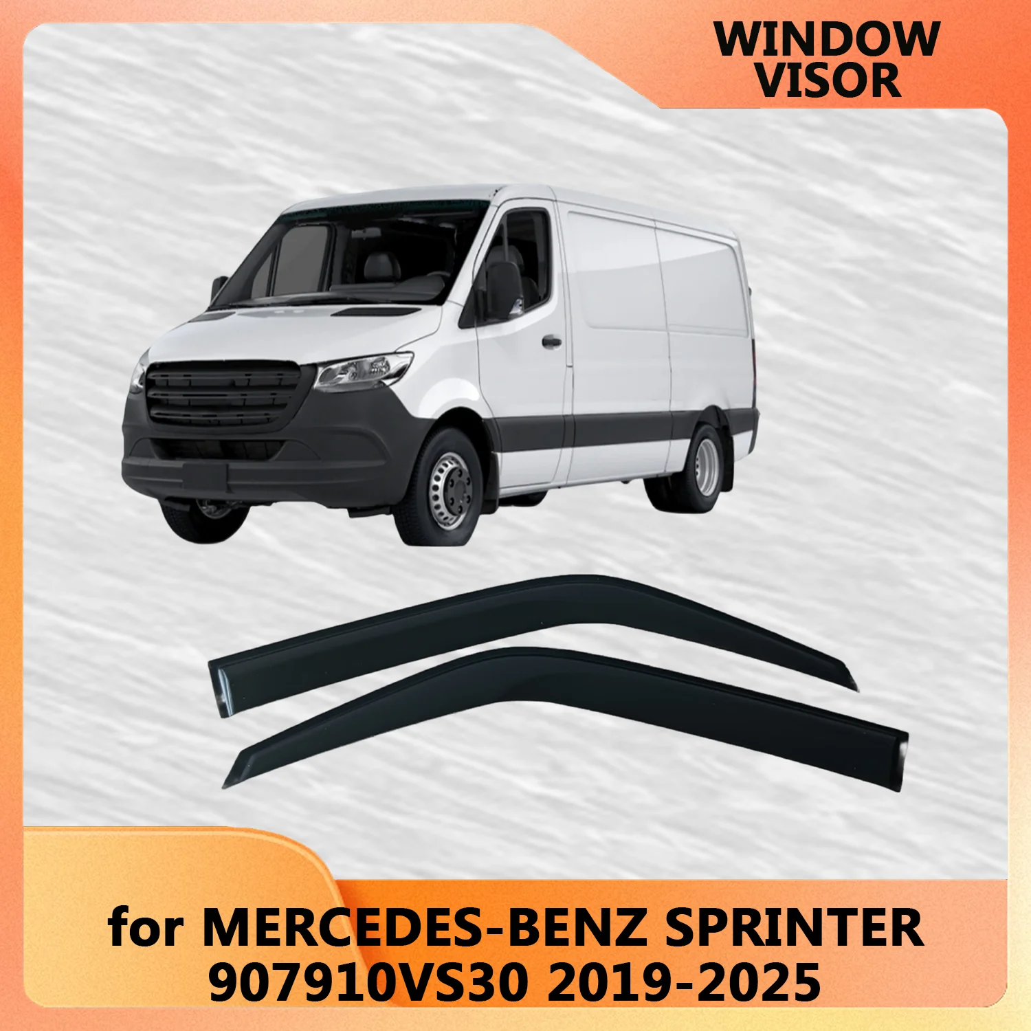 

for MERCEDES-BENZ Sprinter 2019 2020 2021 2022-2025 Window Visor Rain Guard Side Vent Deflector Weathershield Outside-Mount
