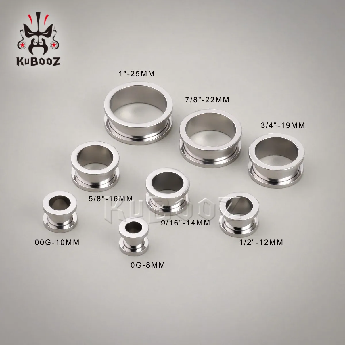 KUBOOZ Titanium  Ear Tunnels Piercing Ring Gauges Screw Expanders Body Jewelry Earrings 2PCS
