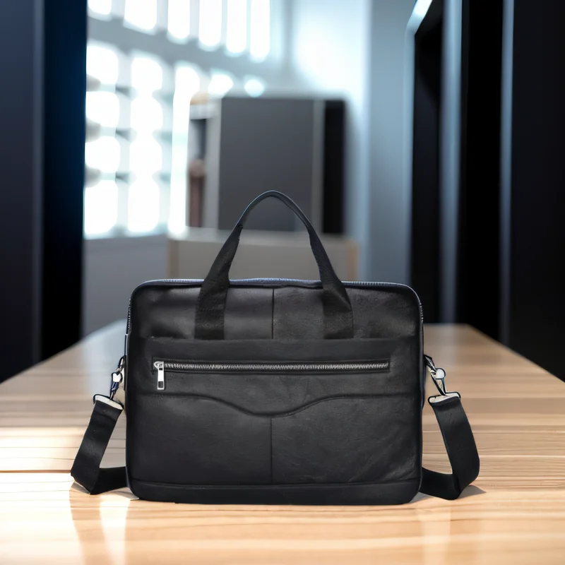 Leather Men's Briefcase Executive Large Capacity Briefcase Business  Briefcase Laptop Office Handbag Men's Cross Bag Transverse