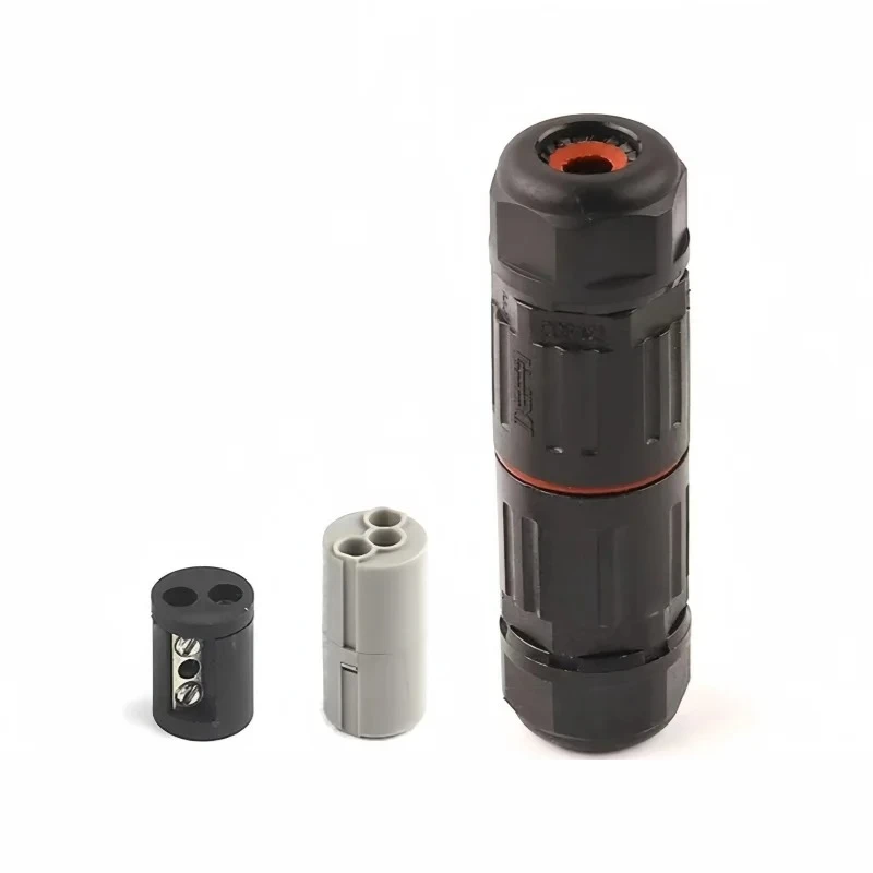 IP68 Waterproof Wire Connector Electrical Cable 2/3 Pin Outdoor Plug Socket Waterproof Straight Connector Quick Screw Connection