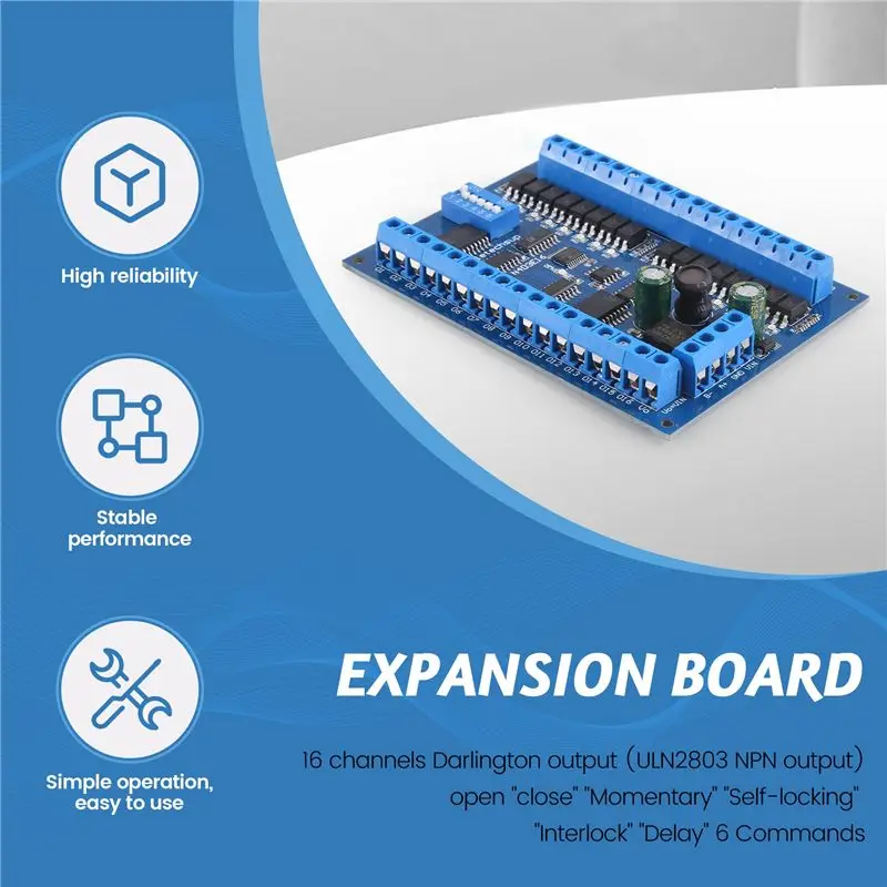 A42T-DC 12V 24V 16 Input 16 Output RS485 Remote Control Switch PLC IO Expansion Board Modbus RTU Module