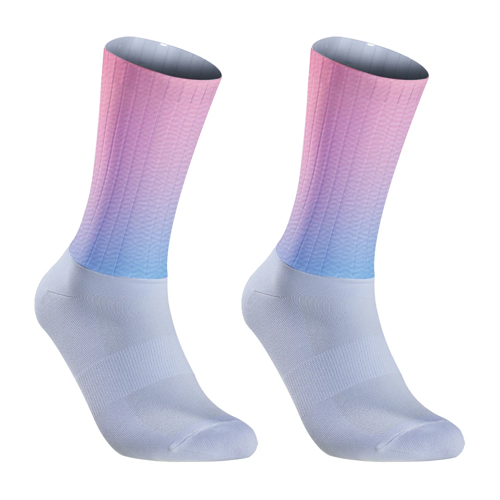 2024 New Summer Anti Slip Silicone Seamless Aero Socks Men Women Road Bike Breathable Cycling Socks