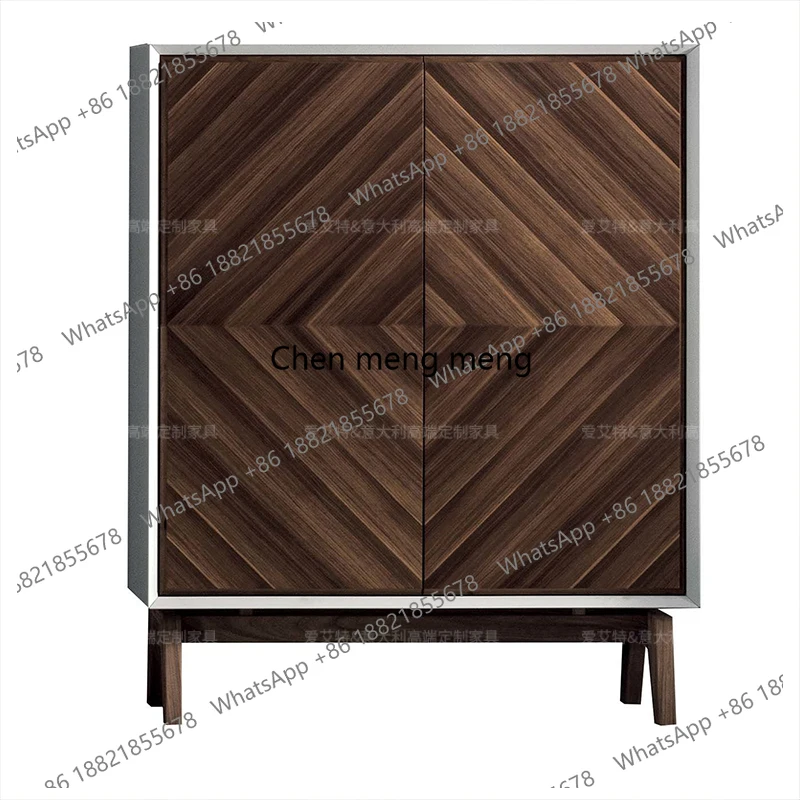 

Italian minimalist veneer parquet dining side locker living room wine cabinet high-end decorative cabinet