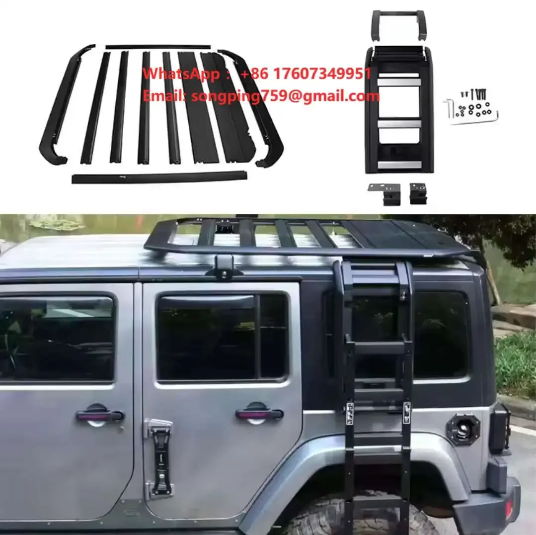 Roof Rack Luggage Rack with Car Body Stairs Ladder for Jeep  Jl 2018 Car Storage Rack Car Roof Cargo Carrier