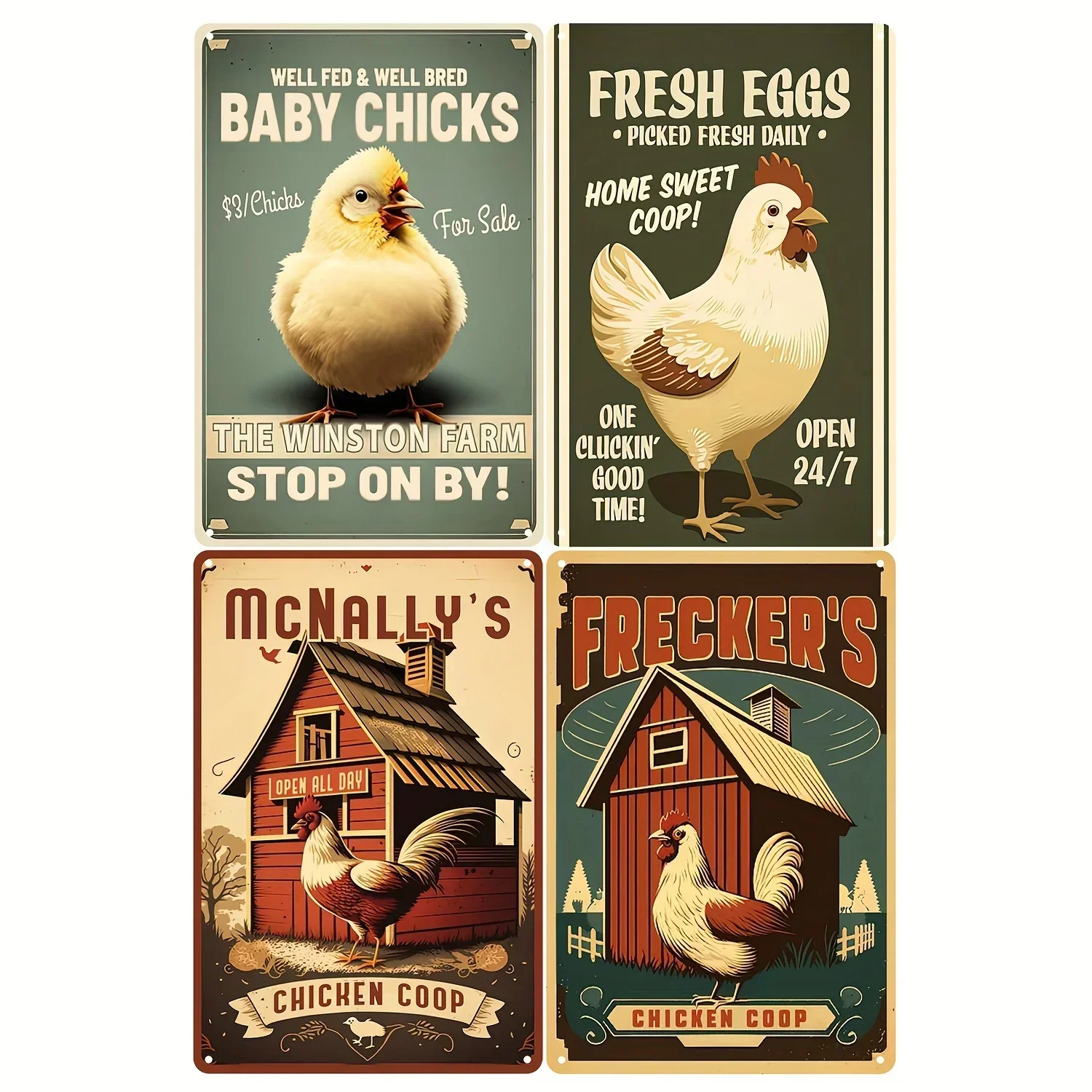 Retro Metal Tin Sign, Chicken Funny Metal Sign, Painting, Wall Art Decor, Vintage Kitchen Garage Living Room Wall Decor Plaque