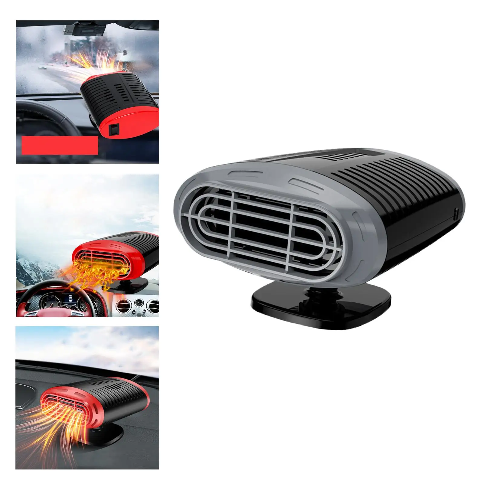 Car Heater 120W Windshield Strong Wind RV Electric 360 Rotatable Truck SUV Portable Defogger Driving Cig Plug 1.5M Cable