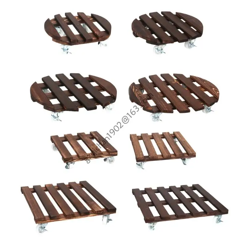 

X7AB Rots Resistant Plant Pot Tray With 360 Degree Casters Fit for Outdoor Garden Storage Platform Heavy Duty Mobility