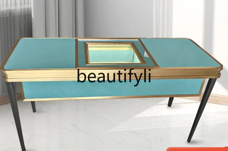 2003 High-end luxury goods negotiation table jewelry glass display cabinet viewing table customer reception console display cabi