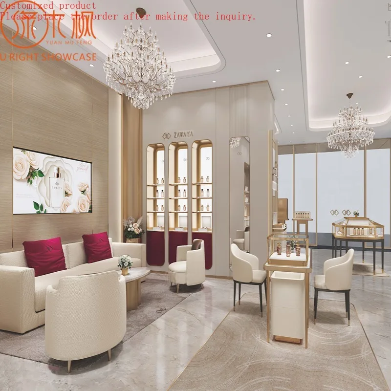 

Custom.Custom Luxury Jewelry Display Counters High-End Glass Jewelry Display Cabinets Factory Mall Jewelry Displays