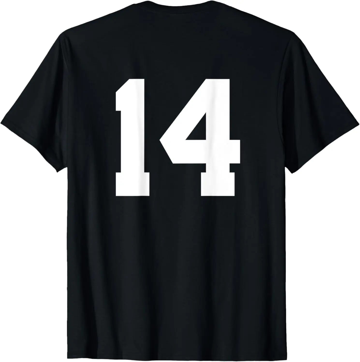 Number 14 Prints On Back Only Cotton Team Jersey Birthday T-Shirt