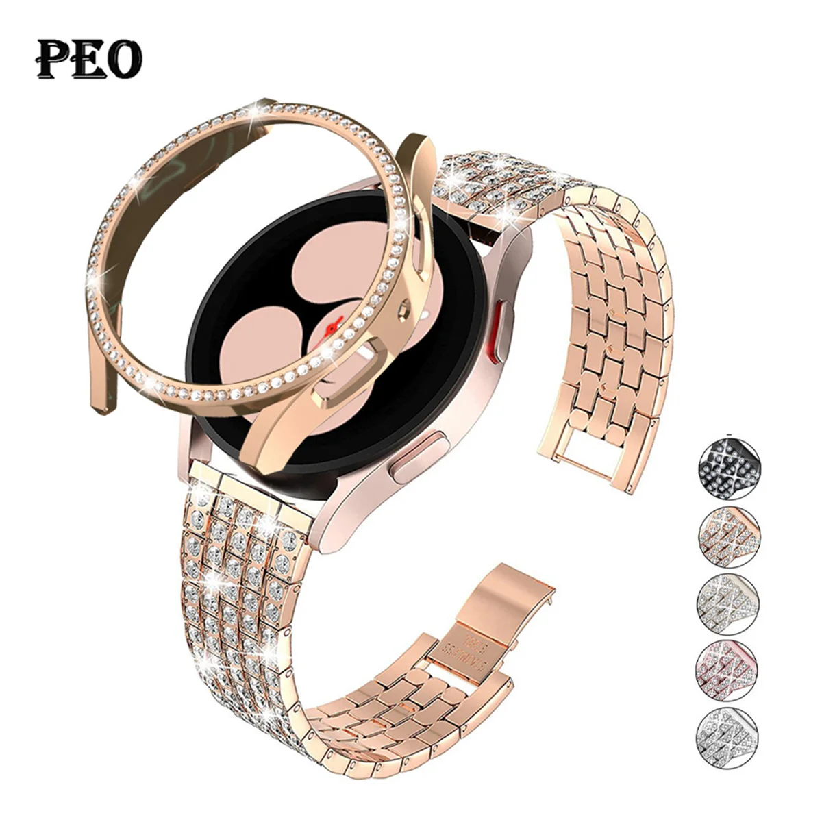 22 مللي متر 20 مللي متر الماس الفرقة لساعة سامسونج جالاكسي 7/FE/6/5/pro/4/كلاسيك/أكتيف 2 سوار معدني Amazfit GTR 4/GTS 4/2/2e/3 حزام